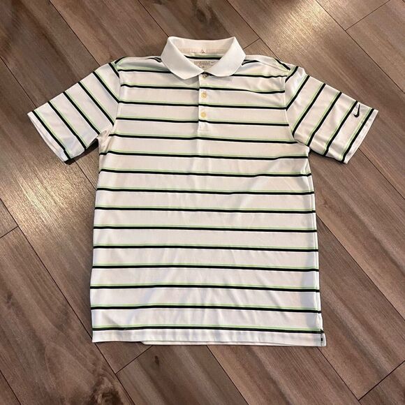 Nike Golf White Athletic Workout Casual Polo Shirt Men‎ Medium Bin E-100 - Picture 1 of 4
